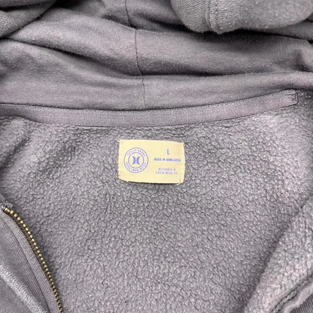 Hurley Mens Full Zip Hoodie Slate Blue Rainbow Graphic Sweatshirt Large‎ - Picture 6 of 7